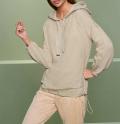 Designer-Sweatpullover mitGalonstreifen sand