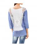 Designer-Sweatshirt blau-weiß
