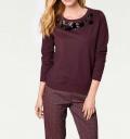 Designer-Sweatshirt bordeaux