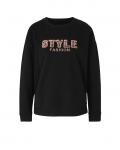 Designer-Sweatshirt mit Applikation schwarz