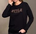 Designer-Sweatshirt mit Applikation schwarz