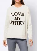 Designer-Sweatshirt mit Buchstaben ecru