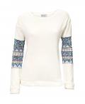 Designer-Sweatshirt mit Pailletten ecru