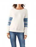 Designer-Sweatshirt mit Pailletten ecru