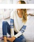 Designer-Sweatshirt mit Pailletten ecru