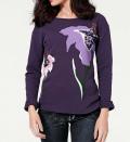 Designer-Sweatshirt mit Pailletten lila