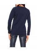 Designer-Sweatshirt mit Pailletten marine