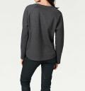 Designer-Sweatshirt mit Perlen grau