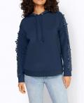 Designer-Sweatshirt mit Spitze dunkelblau