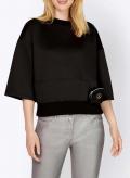 Designer-Sweatshirt mit Tasche schwarz