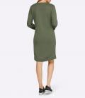 Designer-Sweatshirtkleid mit Ziersteinen khaki
