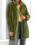 Designer-Teddy-Webpelzjacke olive