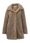 Designer-Teddyfellmantel taupe