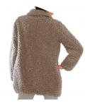 Designer-Teddyfellmantel taupe