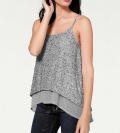 Designer-Top mit Pailletten grau