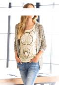 Designer-Top mit Perlen sand