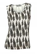 Designer-Top mit Perlen schwarz-creme