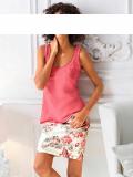 Designer-Top mit Spitze koralle
