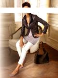 Designer-Top mit Spitze rosenholz