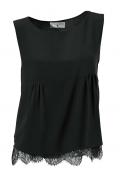Designer-Top mit Spitze schwarz