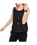 Designer-Top mit Spitze schwarz