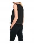 Designer-Top mit Spitze schwarz