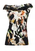 Designer-Top mit Strass schwarz-bunt