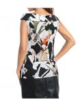 Designer-Top mit Strass schwarz-bunt
