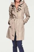 Designer-Trenchcoat mit Volant sand