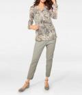 Designer-Tunika grau-ecru