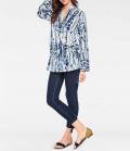 Designer-Tunika mit Stickerei blau