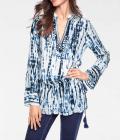 Designer-Tunika mit Stickerei blau