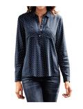 Designer-Tupfenbluse marine-weiß