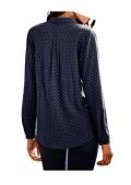 Designer-Tupfenbluse marine-weiß
