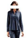 Designer-Tupfenbluse marine-weiß
