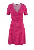 Designer-Tupfenkleid magenta