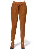 Designer-Velourslederimitat-Hose cognac