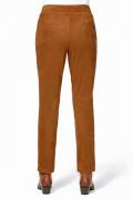 Designer-Velourslederimitat-Hose cognac