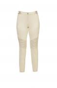 Designer-Velourslederimitat-Hose in Biker-Stil sand