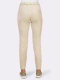 Designer-Velourslederimitat-Hose in Biker-Stil sand