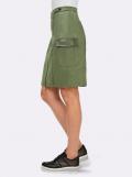 Designer-Velourslederimitat-Rock khaki