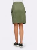 Designer-Velourslederimitat-Rock khaki