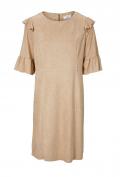 Designer-Velourslederimitatkleid sand