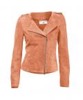 Designer-Velourslederjacke apricot