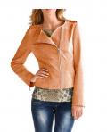 Designer-Velourslederjacke apricot