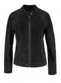 Designer-Velourslederjacke schwarz