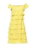 Designer-Volantkleid gelb