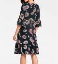 Designer-Volantkleid schwarz-rosa