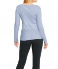 Designer-Volantpullover blau