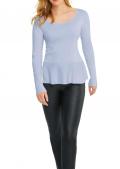 Designer-Volantpullover blau